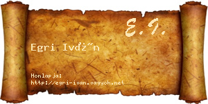Egri Iván névjegykártya